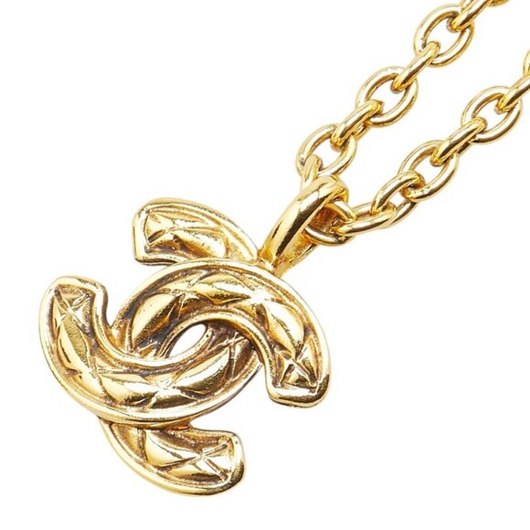 CHANEL Gold Logo Necklace - Picture 1 of 8